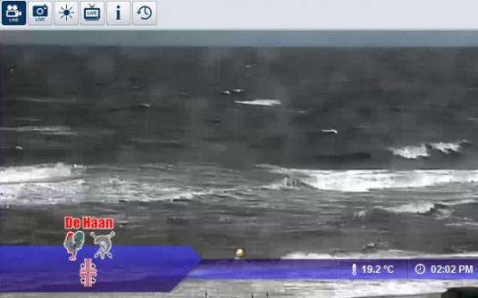 De Haan Live Streaming Surfing Beach Weather Cam Flanders in Belgium