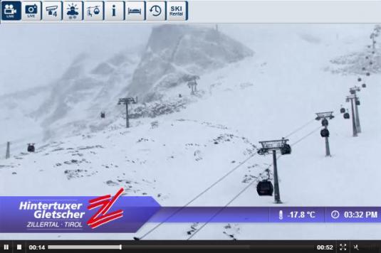 Live Streaming Hintertux Ski Resort Skiing Weather Webcam, Austria