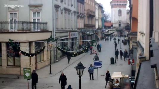Krakow Old Town Florianska Street Live Video Streaming HD Webcam Krakow
