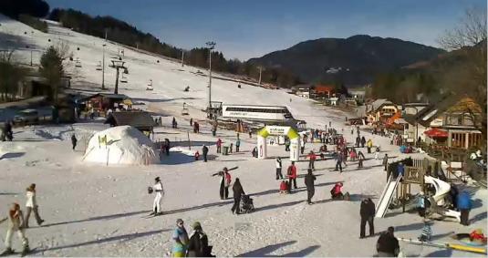 Live Kranjska Gora Skiing Resort Base Station Webcam Slovenia