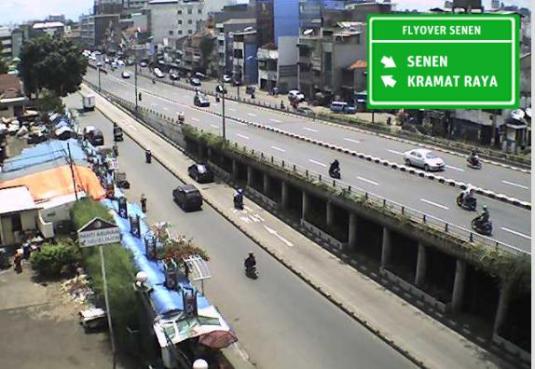 Jakarta Pusat Live Traffic Weather Webcam Flyover Senen Kramat Area of Jakarta City Indonesia
