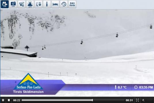 Serfaus Ski Resort Live Streaming Skiing and Snowboarding Weather Conditions Snow Cam, Austria