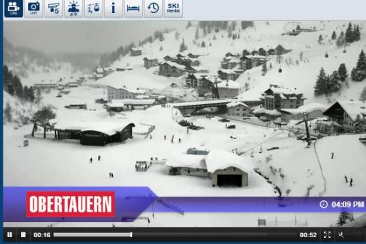 Live Streaming Skiing and Snowboarding Weather Webcam in Obertauern Ski Resort, Austria