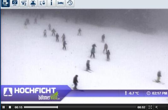 Live Streaming Skiing and Snowboarding Weather Webcam overlooking the Hochficht Ski resort in Austria
