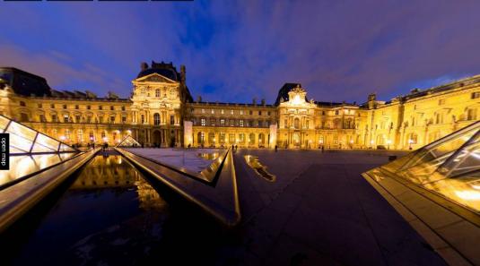 Louvre Museum Pyramid Gigapixel 360 degree Panoramic Live Cam Tour Paris