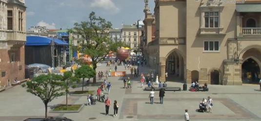 Krakow Market Square Live People Watching Webcam Krakow Poland