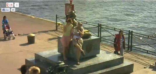 Ustka Seaside Holiday Resort Syrenka Mermaid People Watching Webcam
