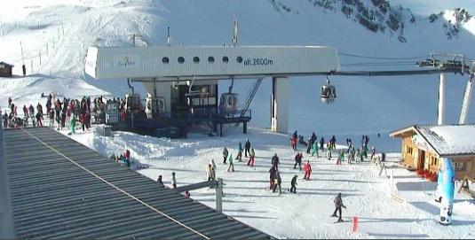 Les Arcs Arcabulle Skiing Lift and Ski Slopes Live Weather Webcam France