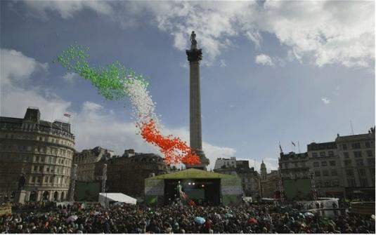 London St. Patrick’s Day Trafalgar Square Parade LIVE Webcam