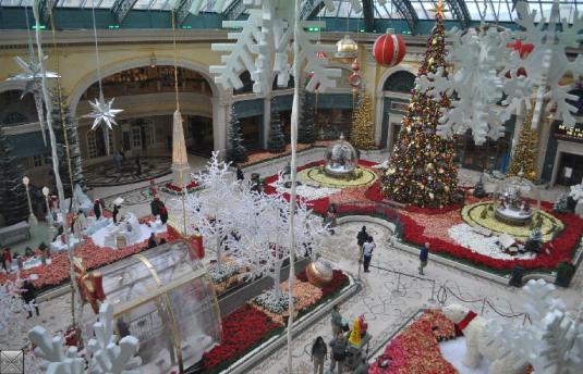 Bellagio Conservatory Botanical Gardens Christmas Theme Webcam Las Vegas