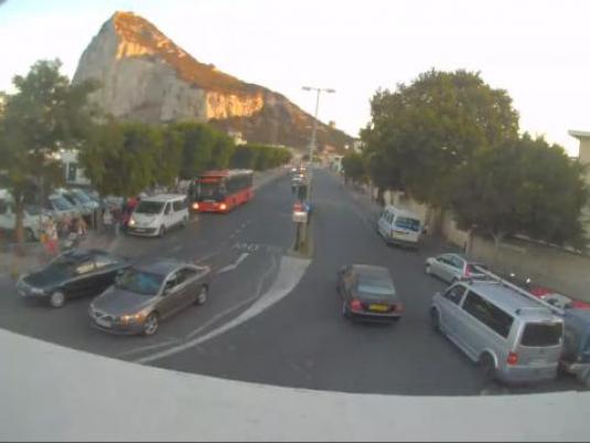 Gibraltar Winston Churchill Avenue Border Crossing Traffic Webcam