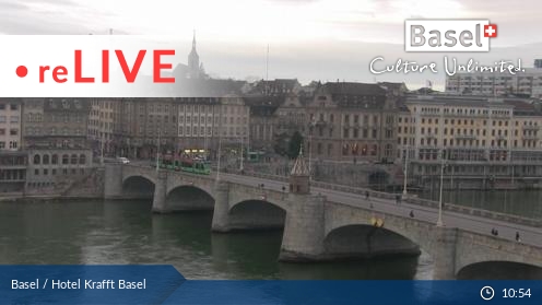 Basel City River Rhine Streaming Panorama Weather Web Cam City of Basel Switzerland