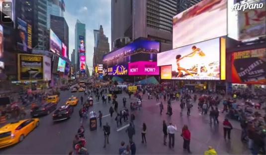 Times Square Live Birds Eye View Streaming Video 360 Degree Panorama Cam New York City