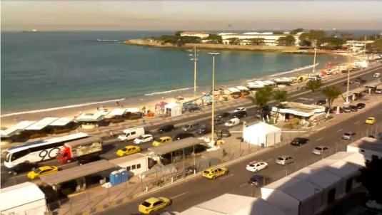 Copacabana Beach Promenade Traffic Weather Web Cam Rio de Janeiro Brazil