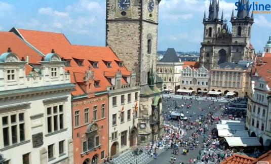 Old Town Square City of Prague Streaming Web Cam Prague Czech Republic