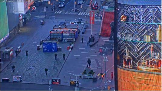 Live Times Square Coronavirus Lockdown Streaming Webcam New York City