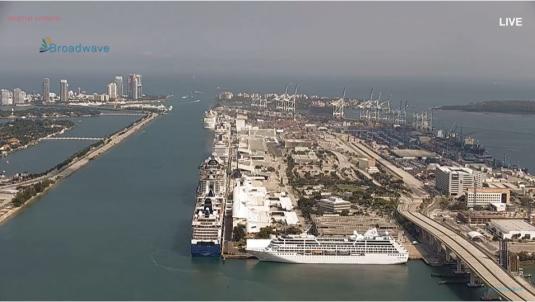 Port Miami Live COVID-19 Lockdown webcam Miami Florida
