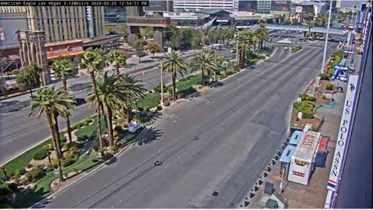 Las Vegas Downtown Fremont Street COVID-19 Traffic Lockdown Webcam Las Vegas Nevada
