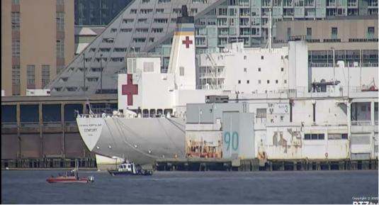 Port New York Navy hospital ship Comfort COVID-19 Webcam New York