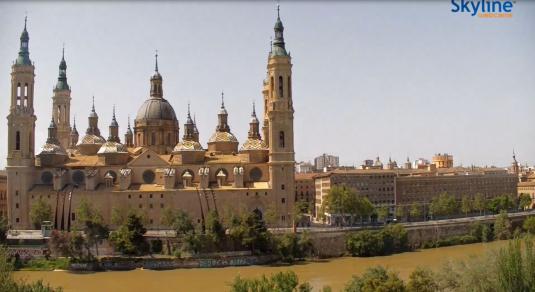 Zaragoza City Live Streaming Panorama Cathedral-Basilica Weather Webcam Spain