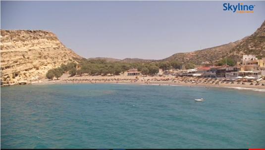 Matala Beach and Caves Weather Webcam Crete Greece